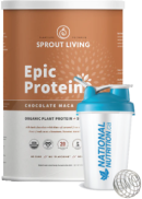 Sprout Living Epic Protein (Chocolate Maca, Organic) - 907g + BONUS