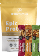 Sprout Living Epic Protein (Vanilla Lucuma, Organic) - 454g + BONUS