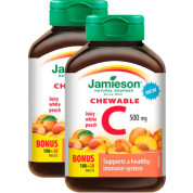 Vitamin C Chewable 500mg (White Peach) - 120 + 120Tabs FREE