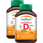 Vitamin D Chewable 1,000iu (Tangy Orange) - 100 + 100 Chew Tabs Free!