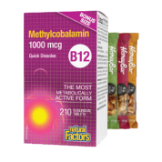 B-12 Methylcobalamin 1,000mcg - 210 Sublingual Tabs + BONUS