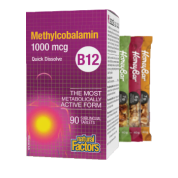 B-12 Methylcobalamin Sublingual 1,000mcg - 90 Tabs + BONUS