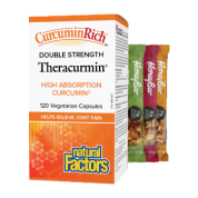 CurcuminRich Theracurmin Double Strength 60mg - 120 V-Caps + BONUS