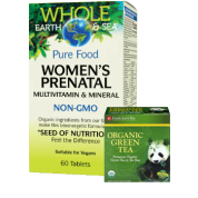 Whole Earth & Sea Pure Food Women's Prenatal Multivitamins - 60 Tabs + BONUS