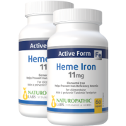Heme Iron 11mg - 60 + 60 Caps FREE