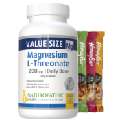 Magnesium L-Threonate 200mg (Daily Dose) - 240 V-Caps + BONUS