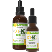 Vitamin D3 + Vitamin K2 Drops Emulsified 1,000iu - 60ml + 15ml FREE