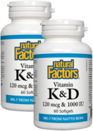 Vitamin K + D - 60 + 60 Softgels (2 For Deal)
