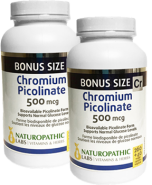 Chromium Picolinate 500mcg - 300 + 300 V-Caps FREE