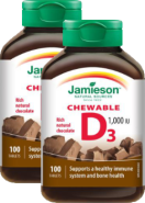 Vitamin D Chewable 1,000iu (Chocolate) - 100 + 100 Chew Tabs Free! 