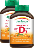 Vitamin D Chewable 1,000iu (Tangy Orange) - 100 + 100 Chew Tabs Free!