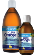 Clean Omega-3 Liquid 800mg EPA 500mg DHA (Lemon Meringue) - 500 + 200ml FREE