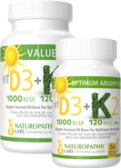 Vitamin D3 1,000iu + K2 120mcg - 150 + 60 Softgels FREE