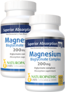 Magnesium Bisglycinate 200mg - 100 + 100 Caps FREE