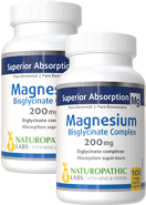 Magnesium Bisglycinate 200mg - 100 + 100 Caps FREE