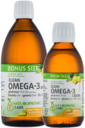 Clean Omega-3 Liquid 800mg EPA 500mg DHA (Lemon Meringue) - 500 + 200ml FREE
