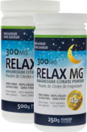 Relax MG Magnesium Powder (Natural) 300mg - 500 + 250g FREE