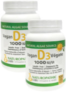 Vitamin D 1,000iu (Vegan) - 120 + 120 Caps FREE