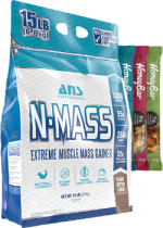 N-Mass Extreme Gainer (Peanut Butter Fudge) - 15lbs + BONUS