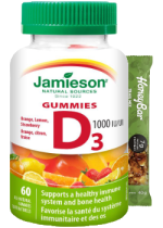 Vitamin D Gummies 1,000iu (Orange Lemon Strawberry) - 60 Gummies + BONUS