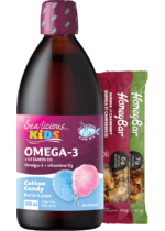 Kids Sea-Licious Omega-3 + Vitamin D3 (Cotton Candy) - 500ml + BONUS