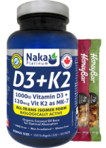 D3 + K2 (Mk-7 Form) 1,000iu + 120mcg - 150 Softgels + BONUS