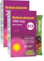 B-12 Methylcobalamin Sublingual 1,000mcg - 90 + 90 Tabs (2 For Deal) + BONUS