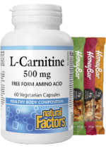 L-Carnitine (Free Form) 500mg - 60 V-Caps + BONUS