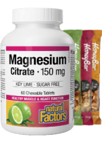 Magnesium Citrate 150mg (Key Lime) - 60 Chew Tabs + BONUS