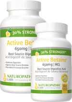 Active Betaine HCL 650mg (30% Stronger) - 240 + 60 V-Caps FREE