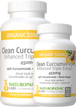 Clean Curcumin-95 (Enhanced Triple Extract) 450mg - 120 V-Caps + BONUS