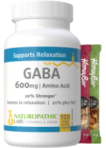 GABA 600mg - 120 V-Caps + BONUS