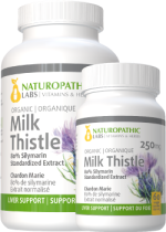 Milk Thistle (Organic) 250mg 80% Silymarin - 240 + 60 V-Caps FREE
