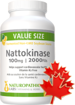 Nattokinase 100mg / 2000FUs (Non-GMO & K2 Free) - 240 V-Caps + BONUS