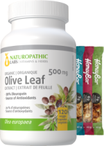 Olive Leaf Extract 500mg (Organic / 20% Oleuropein) - 120 V-Caps + BONUS