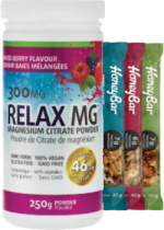 Relax MG Magnesium Powder (Berry) 300mg - 250g + BONUS