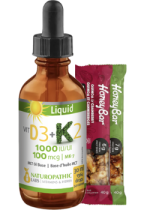 Vitamin D3 1000iu + K2 100mcg Liquid - 30ml + BONUS