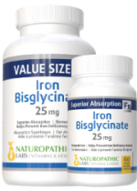 Iron Bisglycinate 25mg - 240 Caps + BONUS