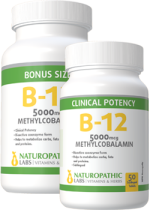 B-12 Methylcobalamin 5,000mcg Sublingual - 120 + 50 Lozenges FREE