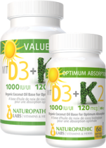 Vitamin D3 1,000iu + K2 120mcg - 150 + 60 Softgels FREE