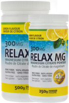 Relax MG Magnesium Powder (Lemon) 300mg - 500 + 250g FREE
