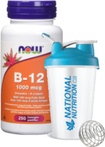B-12 1,000mcg W/100mcg Folic Acid Chewable - 250 Lozenges + BONUS