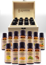 Top 12 Essential Oils (100% Pure) – 12 x 30ml + FREE Wood Organizer