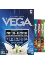 Vega Performance Protein + Recovery (Cream Vanilla) - 41g x 12 Packets + BONUS