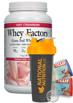 Whey Factors Protein (Strawberry) - 1kg + BONUS - Natural Factors