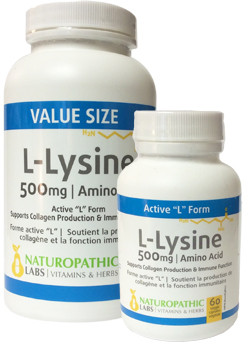 L-Lysine 500mg - 240 V-Caps + 60 V-Caps FREE - Naturopathic Labs