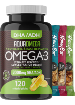 Plant-Based Omega-3 Ultimate Strength Algae Oil 2,000mg DHA - 120 Softgels + BONUS