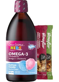 Kids Sea-Licious Omega-3 + Vitamin D3 (Cotton Candy) - 500ml + BONUS