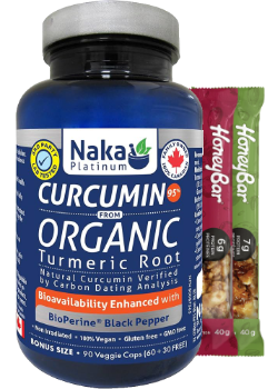 Organic Curcumin 95% + Bioperine - 90 Caps + BONUS