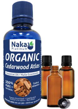 100% Pure Organic Cedarwood Atlas Essential Oil - 50ml + BONUS